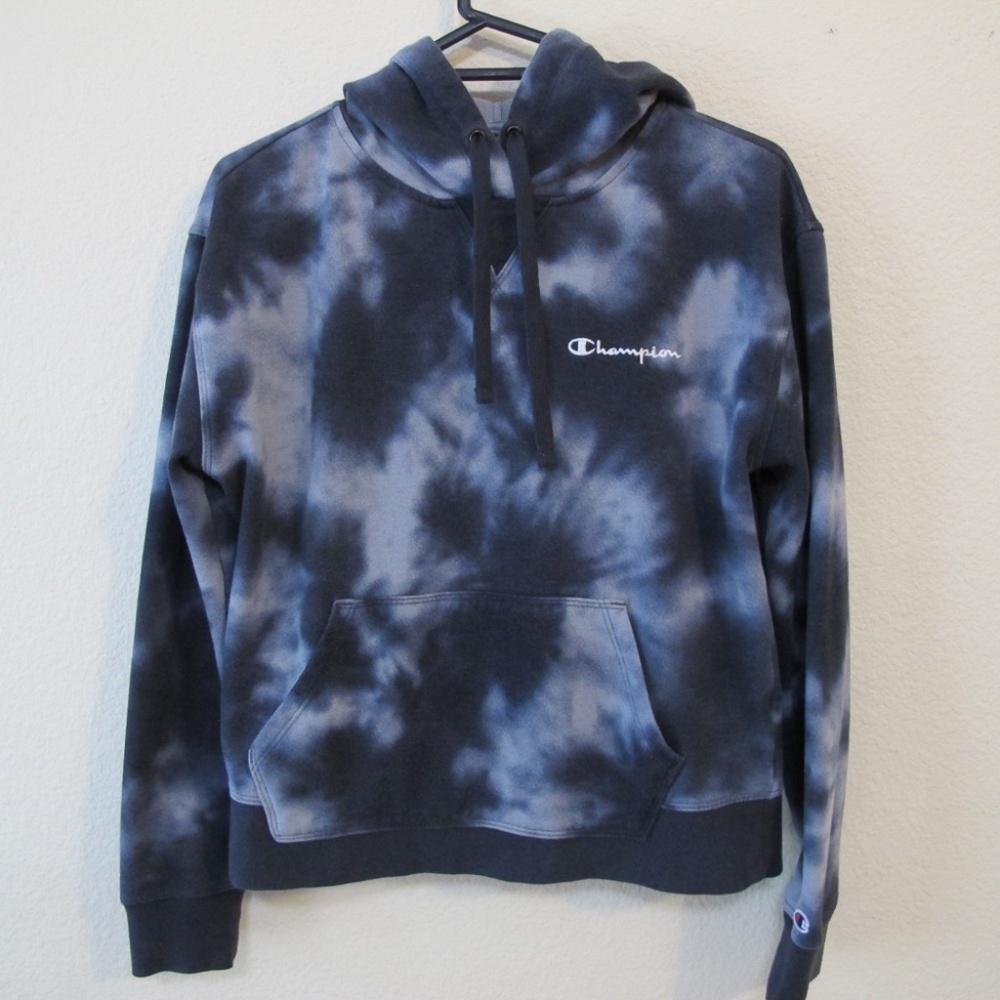 Champion Marble Tie Die Blue Women's Hoodie